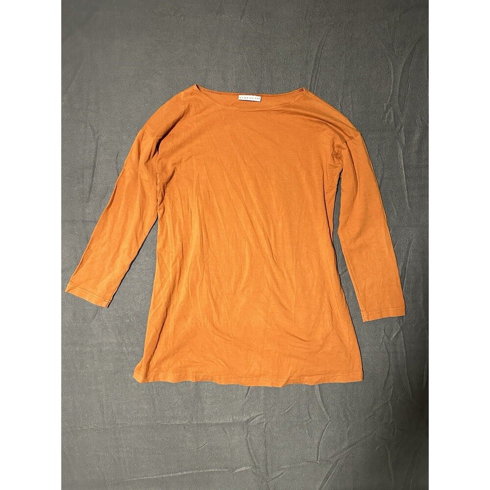 Bryn Walker Womens Soft Knit Long Sleeve Shirt Top Size Small Orange Dress